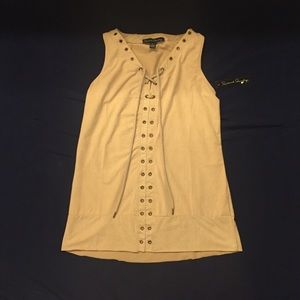 French Laundry Tan Suede Top
